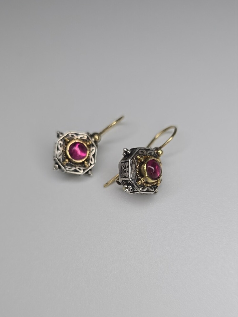 Konstantino 18K Gold & Sterling Silver Earrings with Pink Tourmaline - Picture 5 of 6
